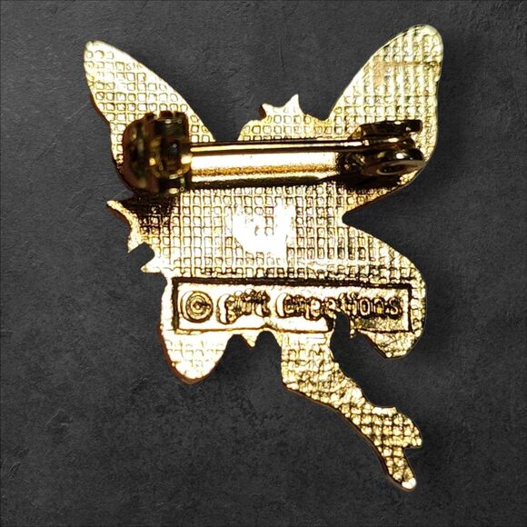 Vintage 1990s Gift Creations Nude Fairy Enamel Pin Pink Wings Stars Fantasy - Picture 4 of 5